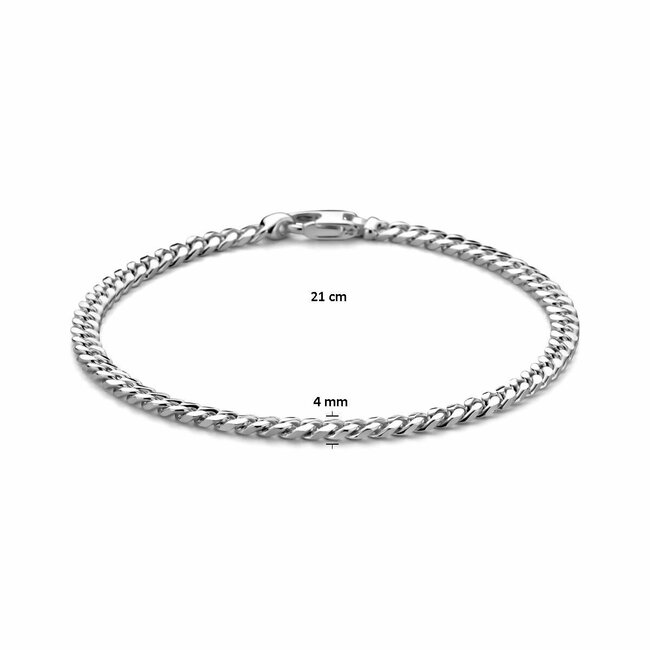 Blinckers Jewellery Huiscollectie BJ Armband 10.21789 Zilver Gourmette 4mm 21cm