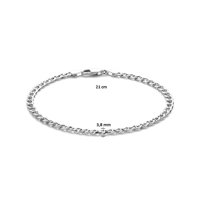 Blinckers Jewellery Huiscollectie BJ Armband 10.21799 Zilver Gourmette 3.8mm x 21cm