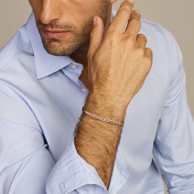Blinckers Jewellery Huiscollectie BJ Armband 10.21799 Zilver Gourmette 3.8mm x 21cm