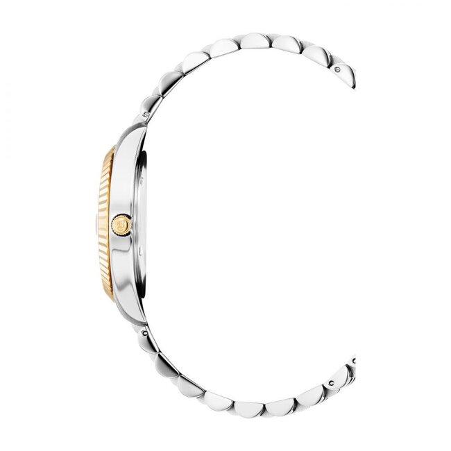 Jacques du Manoir Jacques du Manoir Horloge JWL01207 Staal Bi-color met Zwarte Wijzerplaat met Zirkonia 31mm