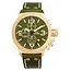 TW Steel TW Steel Horloge CS108 Canteen Staal met Geelgouden Plating Chonrograaf Quartz met Groene Horlogeband