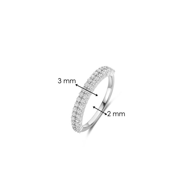 Ti Sento Milano Ti Sento Ring 12366ZI/54 Zilver met twee banen Zirkonia Maat 54