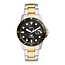 Fossil Fossil Horloge FS6031 Staal Bi-color Quartz met Zwarte Wijzerplaat