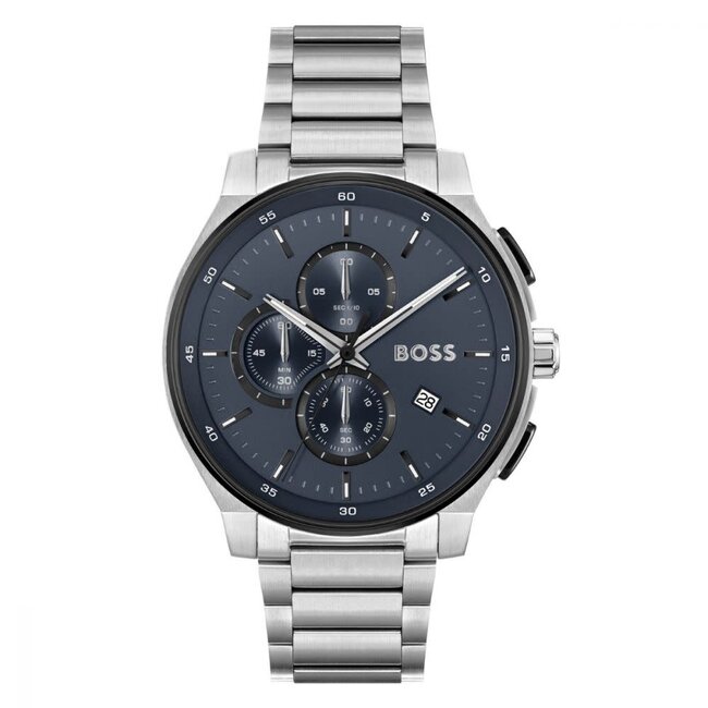 BOSS BOSS Horloge HB1514189 Staal Quartz Chronograaf met Blauwe Wijzerplaat 44mm