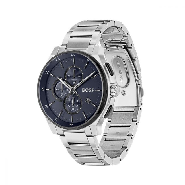 BOSS BOSS Horloge HB1514189 Staal Quartz Chronograaf met Blauwe Wijzerplaat 44mm