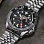 Seiko Seiko Horloge SSK001K1 5 Sports Staal Automaat GMT 100m Waterdicht met Zwarte Wijzerplaat 42mm