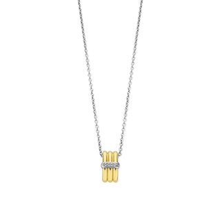 Ti Sento Milano Ti Sento Collier 34057ZY/42 Zilver met Geelgouden Plating en Zirkonia 42cm