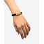 Buddha to Buddha Buddha to Buddha Armband 138BLGV  E Barbara Zwart Leer Zilver met Geelgouden Plating  Sluiting Maat E