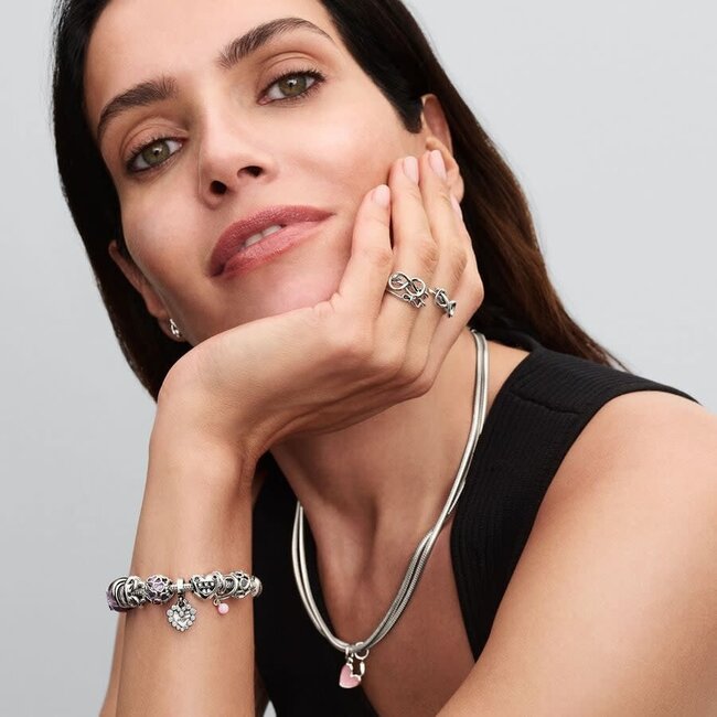 Pandora Pandora Bedel 793772C01 Mum met Paarse Hartjes Zilver