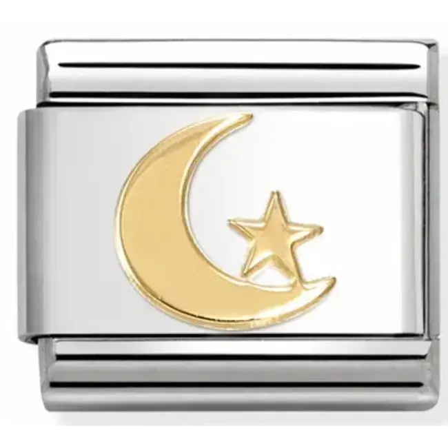 Nomination Nomination Schakel 030110-48 Composable Classic Staal met 18k Geelgoud Maan Ster