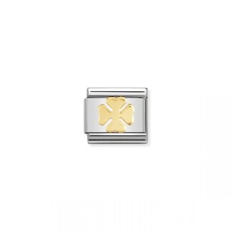 Nomination Nomination Schakel 030115-06 Composable Classic Staal met 18k Geelgoud Klaver Geluk