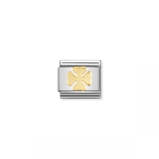 Nomination Nomination Schakel 030115-06 Composable Classic Staal met 18k Geelgoud Klaver Geluk