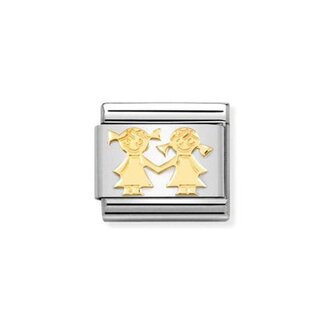 Nomination Nomination Schakel 030162-67 Composable Classic Staal met 18k Geelgoud Zussen