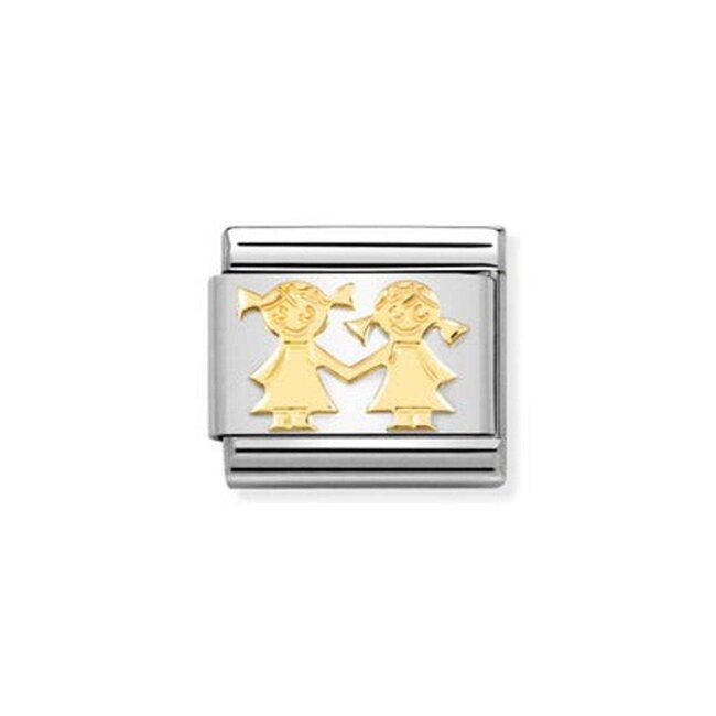 Nomination Nomination Schakel 030162-67 Composable Classic Staal met 18k Geelgoud Zussen