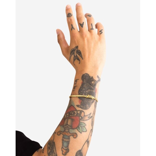 Buddha to Buddha Buddha to Buddha Armband J101GV C+ Ben Mini Zilver met Geelgouden Plating Maat C+