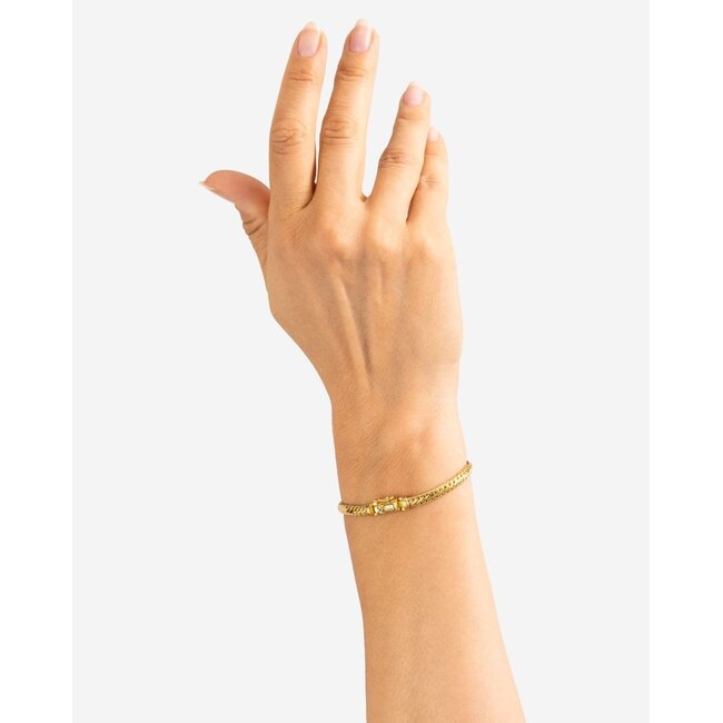 Buddha to Buddha Buddha to Buddha Armband J101VG C+ Ben Mini Zilver met Geelgouden Plating Maat C+