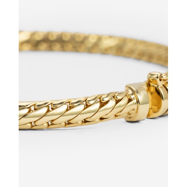 Buddha to Buddha Buddha to Buddha Armband J101GV C+ Ben Mini Zilver met Geelgouden Plating Maat C+