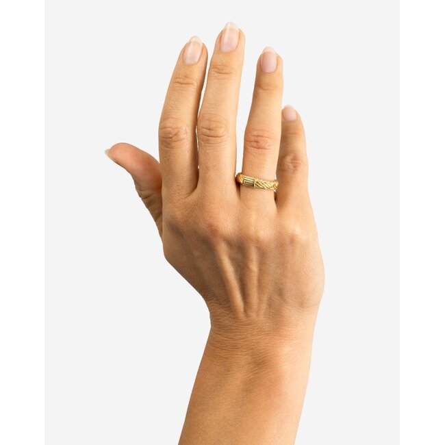 Buddha to Buddha Buddha to Buddha Ring 605GV 17.5 Katja XS Zilver met Geelgouden Plating Maat 17.5