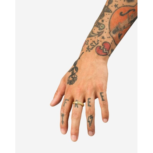 Buddha to Buddha Buddha to Buddha Ring 605GV 18 Katja XS Zilver met Geelgouden Plating Maat 18