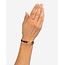 Buddha to Buddha Buddha To Buddha Armband 133BL GV M Katja Koord Zwart met Bedels van Zilver met Geelgouden Plating