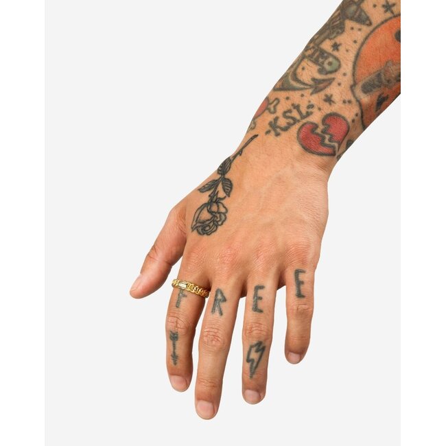 Buddha to Buddha Buddha to Buddha Ring 612GV 17 Nathalie XS Zilver met Geelgouden Plating Maat 17