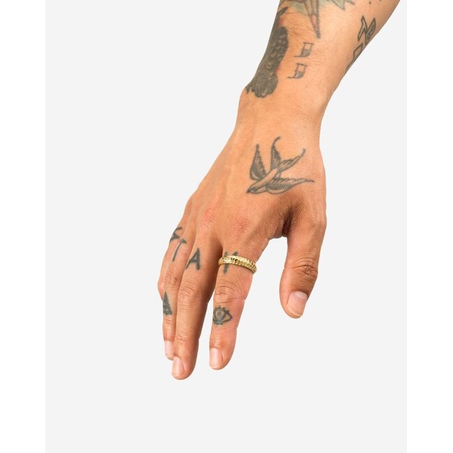 Buddha to Buddha Buddha to Buddha 125GV 19 Ben zilver met gouden plating maat 19