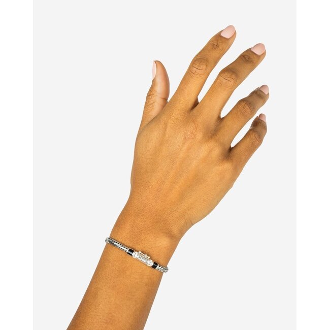 Buddha to Buddha Buddha To Buddha Armband J101ON E Ben Mini Zilver Natuursteen Onyx Maat E