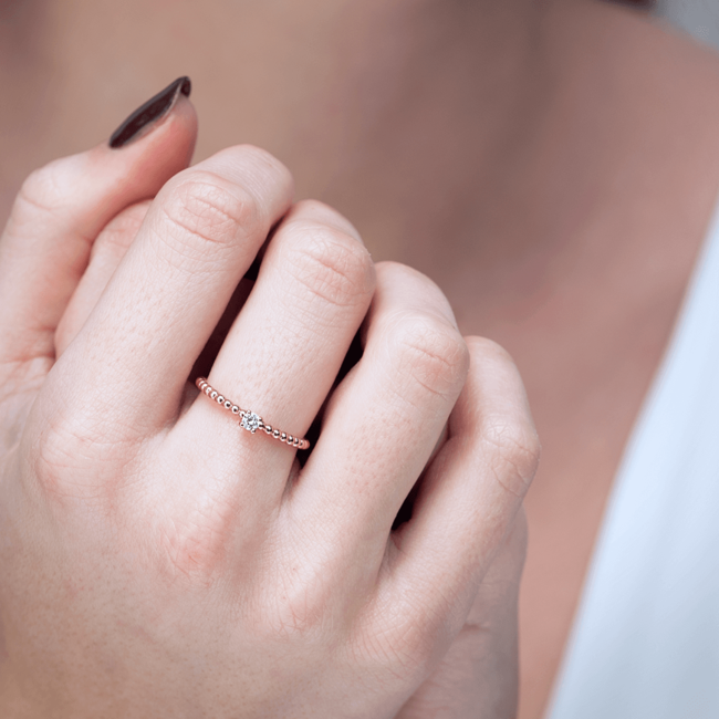 Miss Spring Miss Spring Ring Billie MSR601-S/53 14k Geelgoud 0.03crt G SI Briljant geslepen Diamant Maat 53