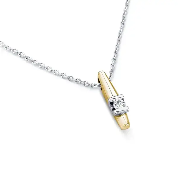 R&C R&C Hanger Camille 16 14k Bi-color met 0.05crt G SI Briljant geslepen Diamant
