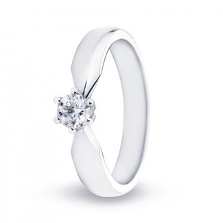 R&C R&C Ring Elise 83/52 14k Witgoud 0.03crt G SI Briljant geslepen Diamant Maat 52