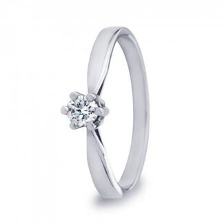 R&C R&C Ring Aumone 29/54 14k Witgoud met 0.08crt G SI Briljant geslepen Diamant Maat 54
