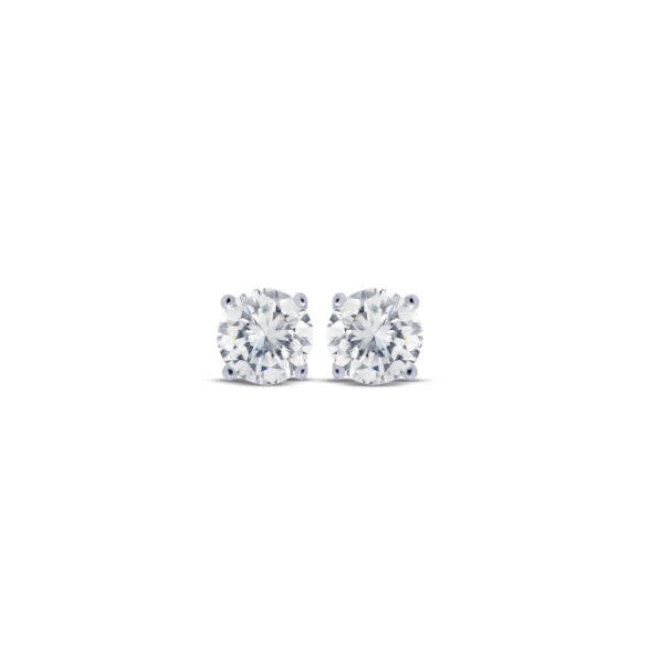R&C R&C Oorbellen Mary 28 14k Witgoud met 0.05crt G Si Briljant geslepen Diamant