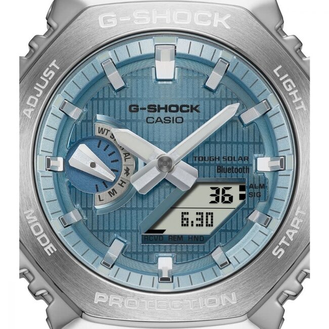 Casio G-Shock Casio G-shock Horloge GBM-2100A-1A2ER Staal met zwarte band en blauwe wijzerplaat