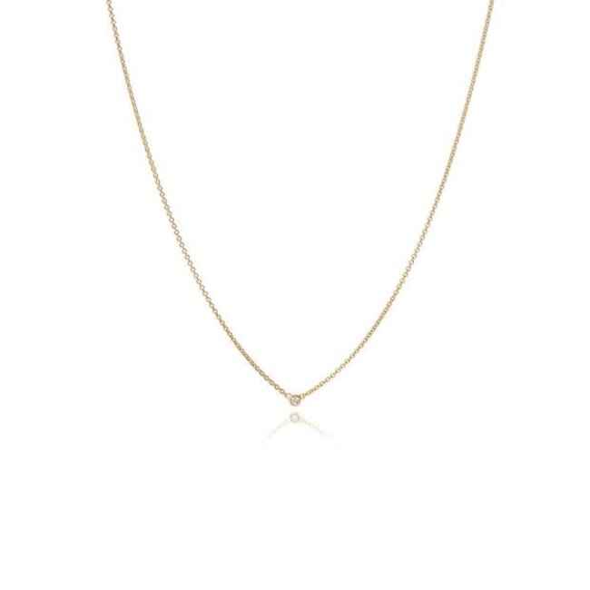 Miss Spring Miss Spring Collier MSC024DI Button 14k Geelgoud met 0.03crt G SI Briljant geslepen Diamant 42cm