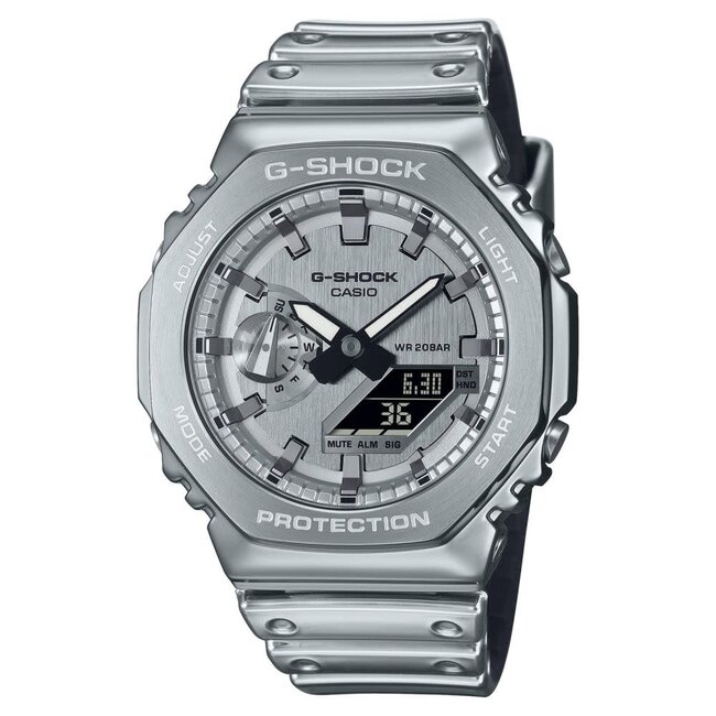 Casio G-Shock G Shock Horloge GM-2100YM-8AER Analoog Digitaal Fine Metallic Zilverkleurig
