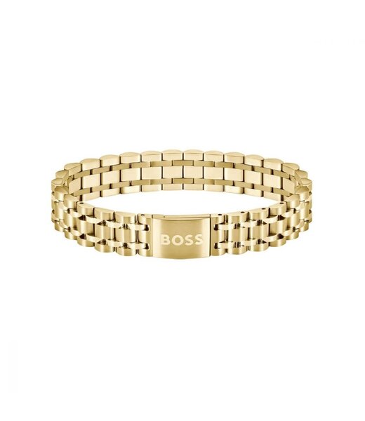 BOSS BOSS Armband HBJ1580645 Owan Staal met Geelgouden Plating 19cm