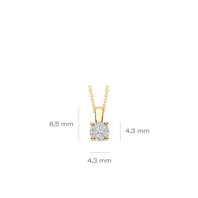 Blush Blush Hanger LG6001Y 14k Geelgoud met 0,25crt H SI LabGrown Briljant geslepen Diamant 8.5x4.3mm