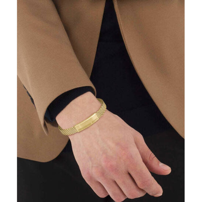 BOSS BOSS Armband HBJ1580610 Alen Staal met Gouden Plating 18-21cm