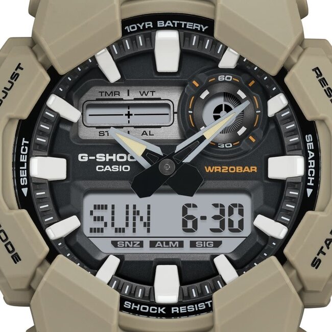 Casio G-Shock Casio G-Shock Horloge GA-010-5AER Analoog Digitaal Groen Beige 49mm
