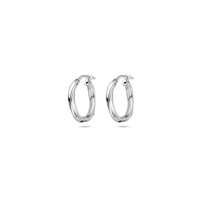 Blinckers Jewellery Huiscollectie BJ Oorbellen 13.37956 Zilver Oorringen Gedraaid 2.5x16mm