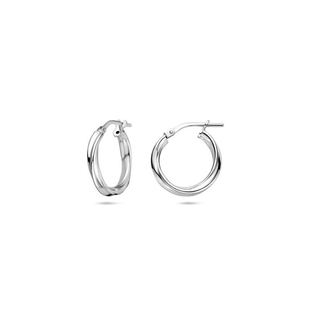 Blinckers Jewellery Huiscollectie BJ Oorbellen 13.37956 Zilver Oorringen Gedraaid 2.5x16mm