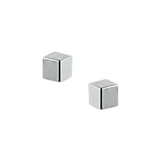 Blinckers Jewellery Huiscollectie BJ Oorbellen 13.24557 Zilver Oorknoppen Blokje 3mm