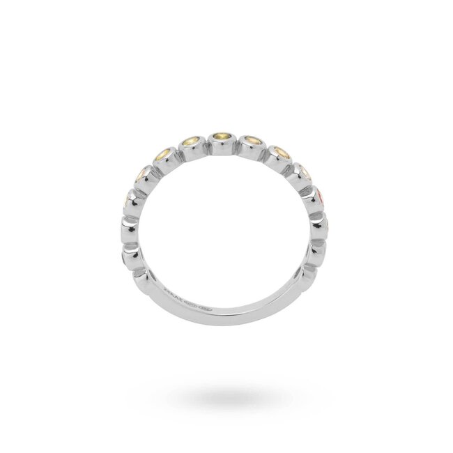 24KAE 24Kae Ring 124157S/54 Zilver met Verschillende Kleuren Stenen Maat 54