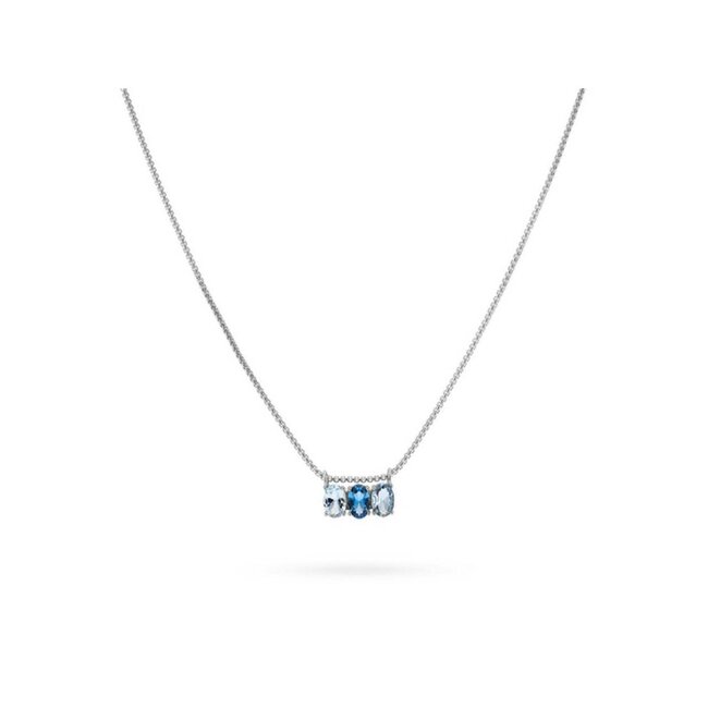 24KAE 24Kae Collier 32469S Zilver met Blauwe Stenen 40+5cm