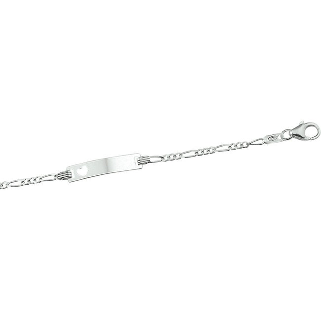 Blinckers Jewellery Huiscollectie BJ Armband 13.27365 Zilver Graveer Plaat met Hartje 9-11cm