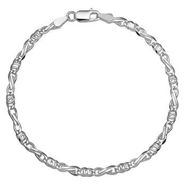 Blinckers Jewellery Huiscollectie BJ Armband 13.21687 Zilver Gerhodineerd 3,5mm x 18cm