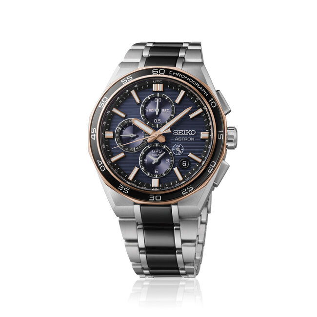 Seiko Seiko Horloge SSH180J1 Astron Titanium/ Ceramisch Solar GPS Dual Time 100m Watericht 43mm Limited Edition 1320/1500