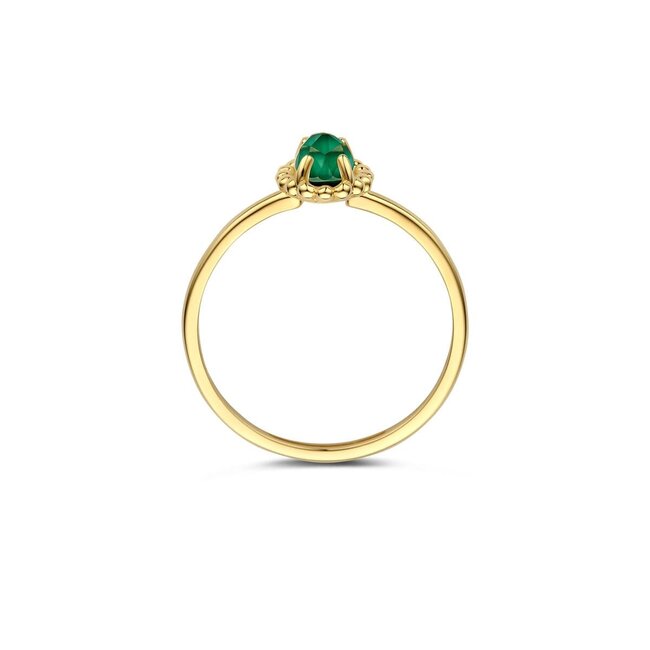 Blush Blush Ring 1272YMA/54 14k Geelgoud met Malachiet Maat 54