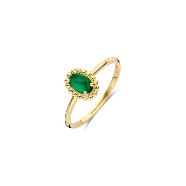 Blush Blush Ring 1272YMA/54 14k Geelgoud met Malachiet Maat 54