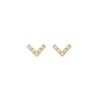 Blush Blush Oorbellen 7374YZI 14k Geelgoud Oorstekers V met Zirkonia